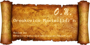 Oreskovics Maximilián névjegykártya